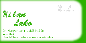 milan lako business card
