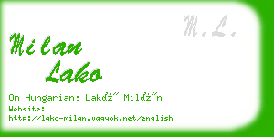 milan lako business card